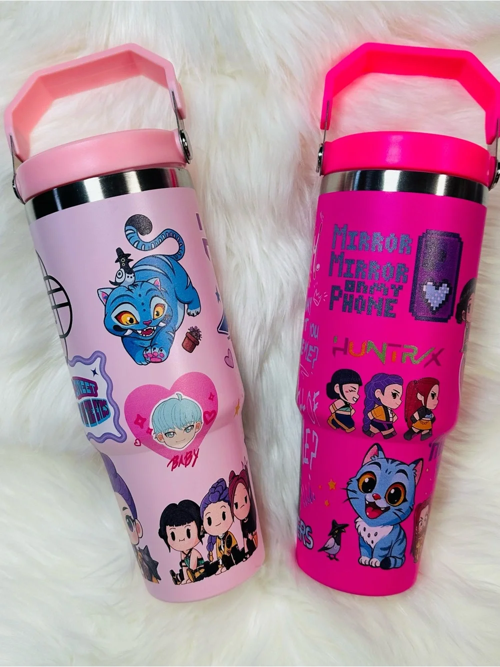 Pink K-Pop Graphic Insulated Tumbler - Pink